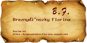 Breznyánszky Florina névjegykártya